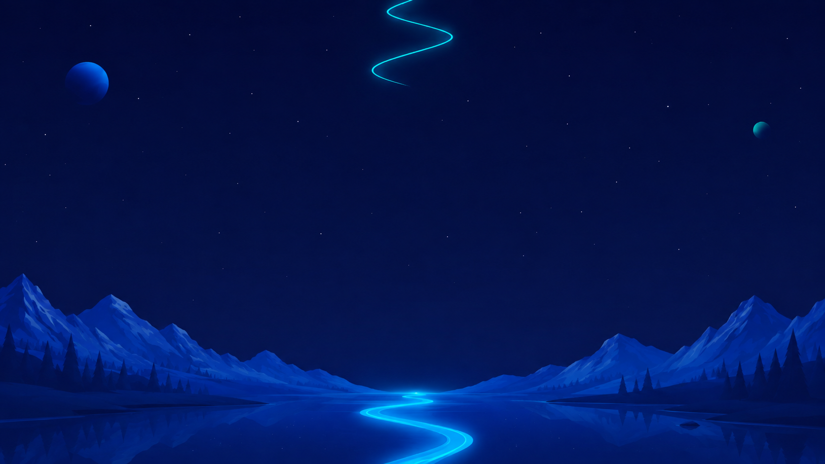 Quiet galaxy horizon at the end of the About Us path